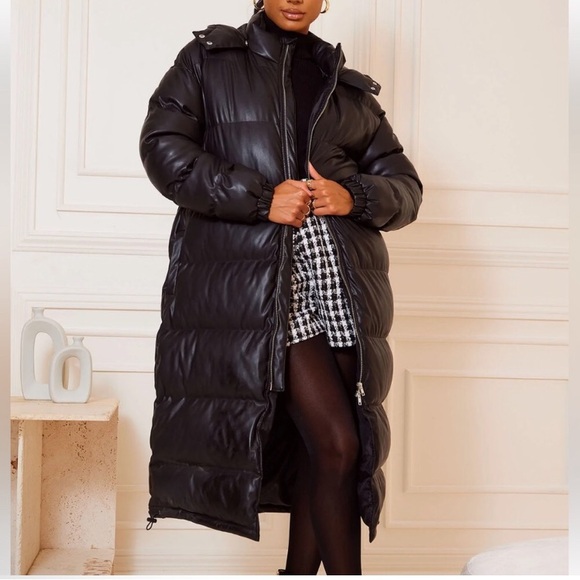Fashion Nova Jackets & Blazers - Fashion Nova Above Status Puffer Coat S small faux vegan leather